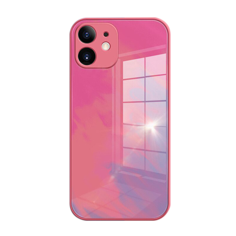 "Watercolor" Tempered Glass iPhone Case (Pink)