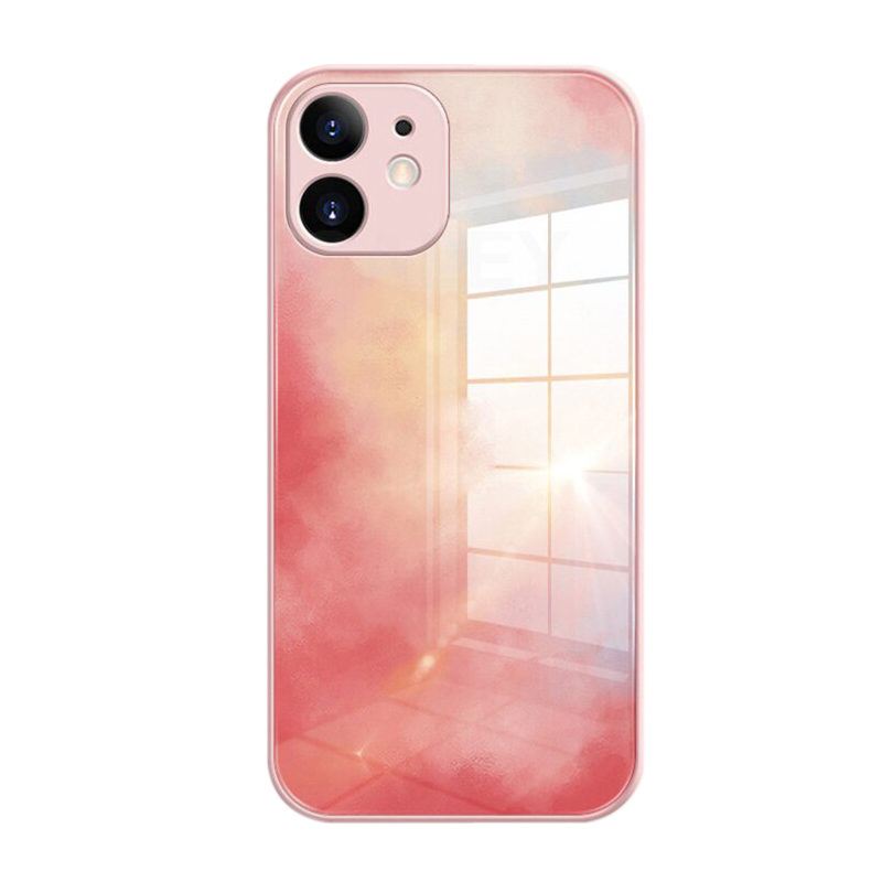 "Watercolor" Tempered Glass iPhone Case (Red)