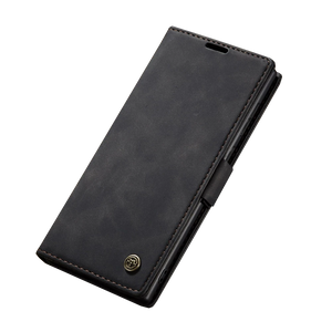 Premium PU Leather iPhone Wallet Style Cover (Black)