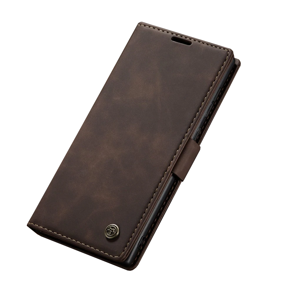 Premium PU Leather iPhone Wallet Style Cover (Coffee)