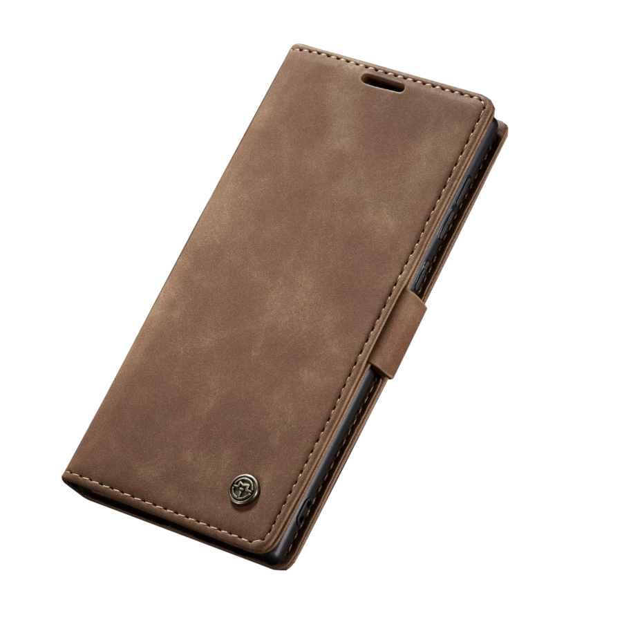 Premium PU Leather Samsung Wallet Style Cover (Coffee)