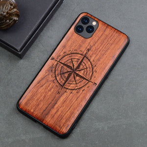 Natural Wood Collection "Compass" iPhone Case