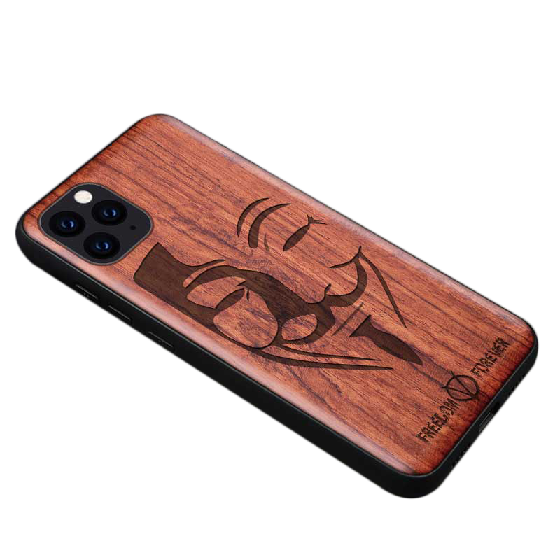 Natural Wood Collection "Mask" iPhone Case