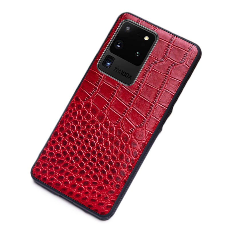 Genuine Leather  Samsung Case (Red)