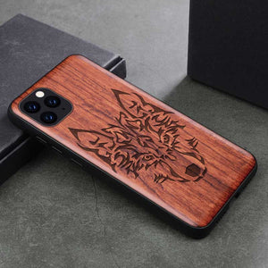 Natural Wood Collection "Wolf" iPhone Case