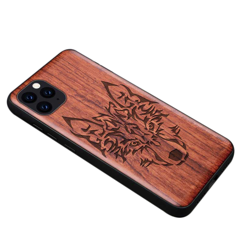 Natural Wood Collection "Wolf" iPhone Case