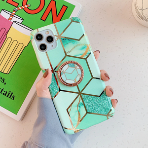 Marble "Geometric" iPhone Case with Ring Holder