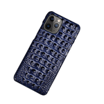 Load image into Gallery viewer, Real Leather &quot;Crocodile&quot; iPhone Case (Blue)
