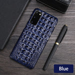 Load image into Gallery viewer, Real Leather &quot;Crocodile&quot; Samsung Case (Blue)
