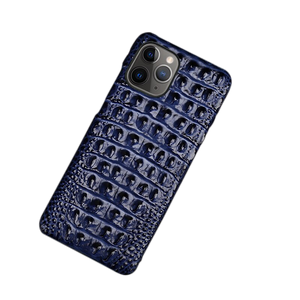 Real Leather "Crocodile" iPhone Case (Blue)