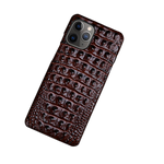 Load image into Gallery viewer, Real Leather &quot;Crocodile&quot; iPhone Case (Brown)
