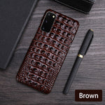 Load image into Gallery viewer, Real Leather &quot;Crocodile&quot; Samsung Case (Brown)
