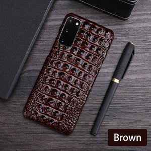 Real Leather "Crocodile" Samsung Case (Brown)
