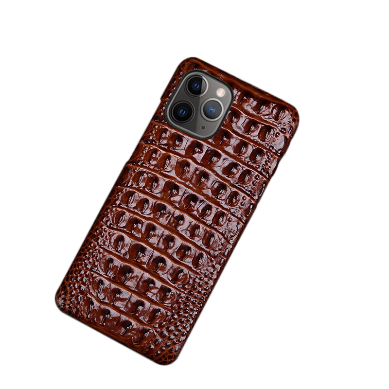 Real Leather "Crocodile" iPhone Case (Coffee)