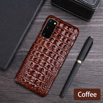 Load image into Gallery viewer, Real Leather &quot;Crocodile&quot; Samsung Case (Coffee)
