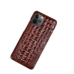 Load image into Gallery viewer, Real Leather &quot;Crocodile&quot; iPhone Case (Coffee)
