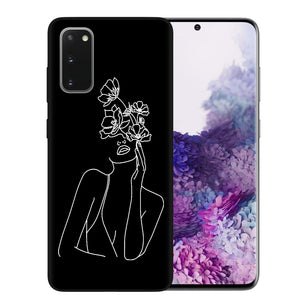 Abstract Line Art Case "Flowers" for Samsung