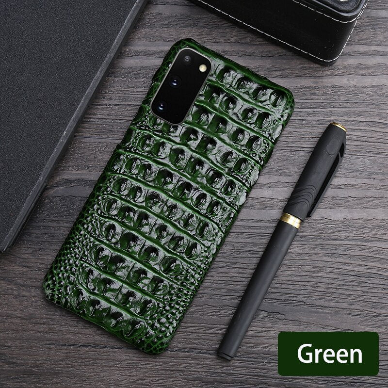 Real Leather "Crocodile" Samsung Case (Green)