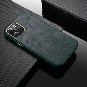 Genuine Leather "Classic" iPhone Case (Green)