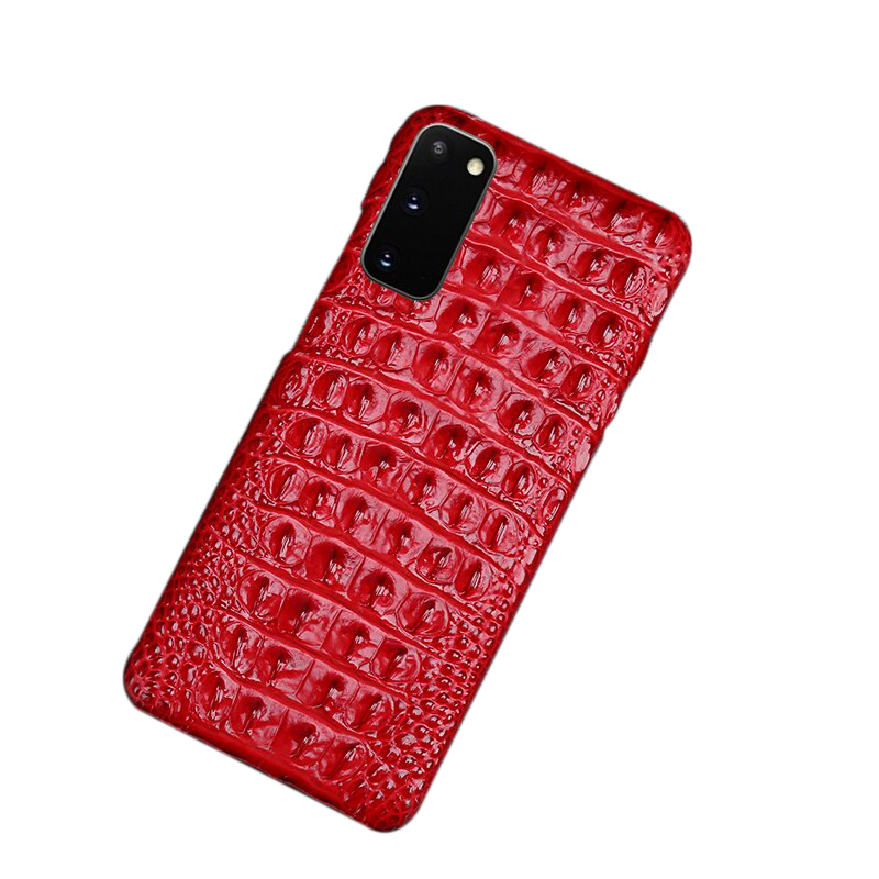 Real Leather "Crocodile" Samsung Case (Red)