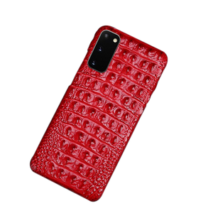 Real Leather "Crocodile" Samsung Case (Red)