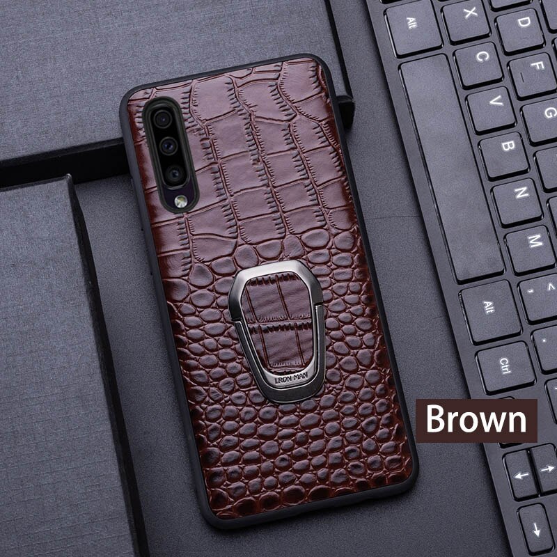 Genuine Leather "Ring" Samsung Case (Brown)