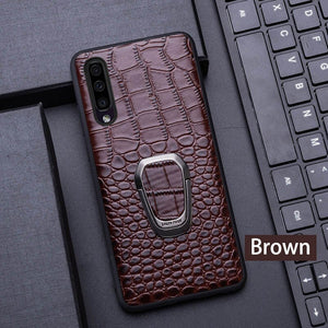 Genuine Leather "Ring" Samsung Case (Brown)