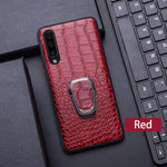 Load image into Gallery viewer, Genuine Leather &quot;Ring&quot; Samsung Case (Red)
