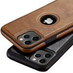 Load image into Gallery viewer, Leather &quot;Logo Hole&quot; iPhone Case (Brown)
