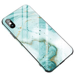 Load image into Gallery viewer, Luxury Marble Tempered Glass iPhone Case (Pure Ocean)
