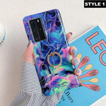 Load image into Gallery viewer, Laser Gradient Marble Samsung Cover (With Ring)
