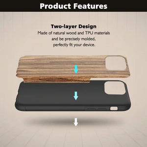 Wood Grain Soft TPU Silicon Glitter Bumper Cover (Teak)