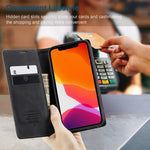Load image into Gallery viewer, Premium PU Leather iPhone Wallet Style Cover (Black)
