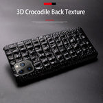 Load image into Gallery viewer, Real Leather &quot;Crocodile&quot; iPhone Case (Black)
