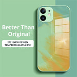 Load image into Gallery viewer, &quot;Watercolor&quot; Tempered Glass iPhone Case (Green)
